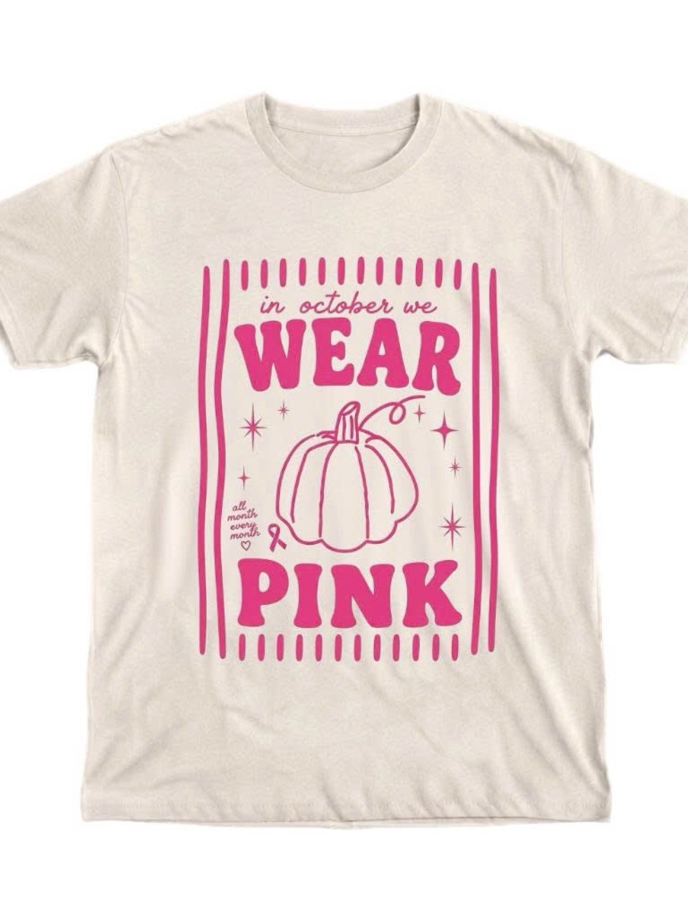 Gildan Pink Shirt 'In October We Wear Pink' Graphic Tee